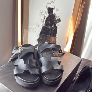 Black Leather Sandals